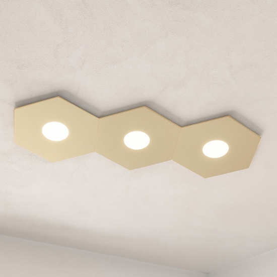 Plafoniera esagonale sabbia top light hexagon