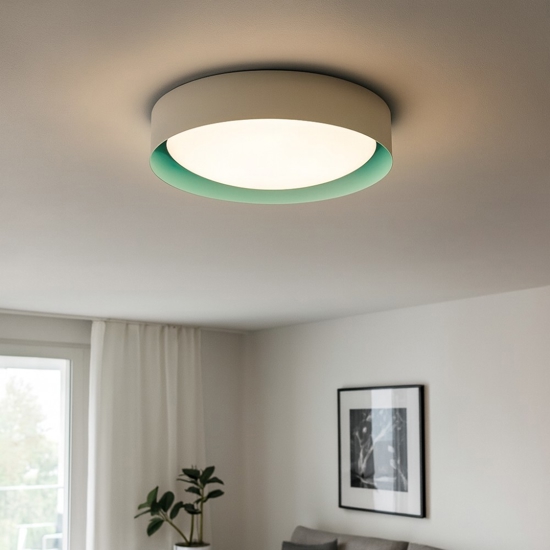 Plafoniera crew 2 led 12w 3000k sabbia verde linea light