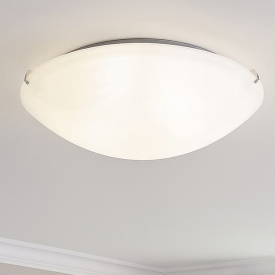Simply pl4 plafoniera per cucina rotonda 50cm di vetro ideal lux