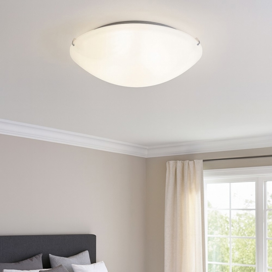Simply pl4 plafoniera per cucina rotonda 50cm di vetro ideal lux