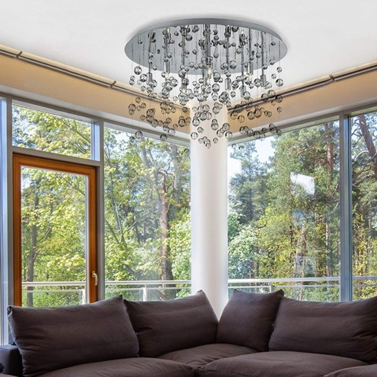 Ideal lux neve pl8 cromo plafoniera sfere di vetro trasparenti