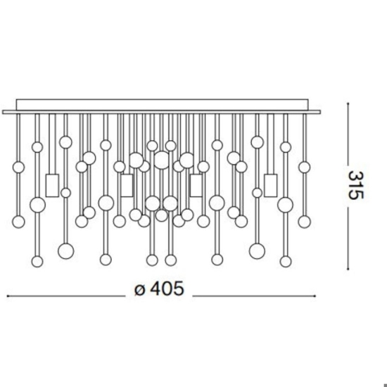 Ideal lux neve pl8 cromo plafoniera sfere di vetro trasparenti