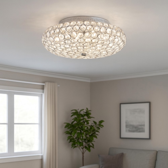 King pl5 ideal lux plafoniera per camera da letto cromo cristallo