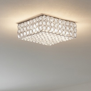 Admiral pl4 plafoniera quadrata cromo cristalli trasparenti ideal lux