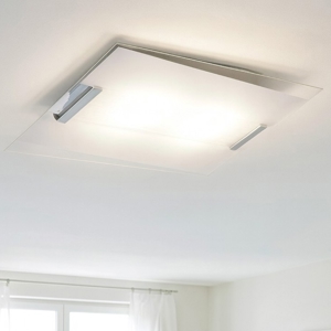 Plafoniera moderna per cucina vetro rettangolare serigrafato bianco toplight