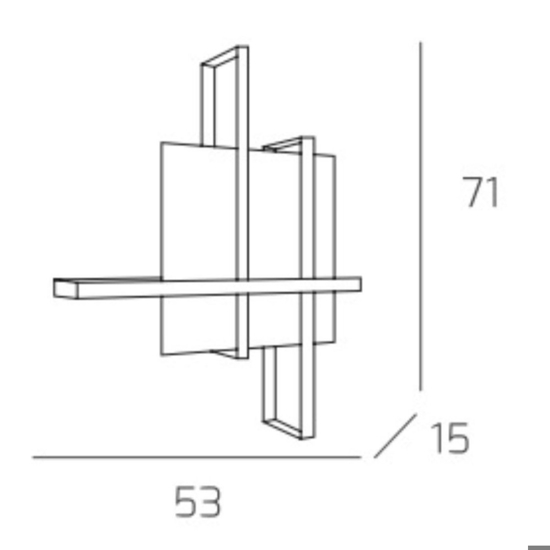 Plafoniera nera moderna per cucina top light cross rettangolare