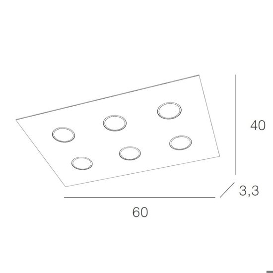 Plafoniera moderna rettangolare toplight area bianca per cucina