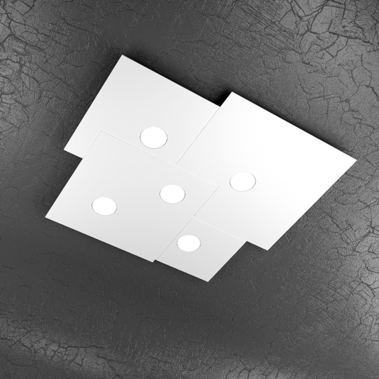 Plafoniera cucina moderna bianca toplight plate 5 luci