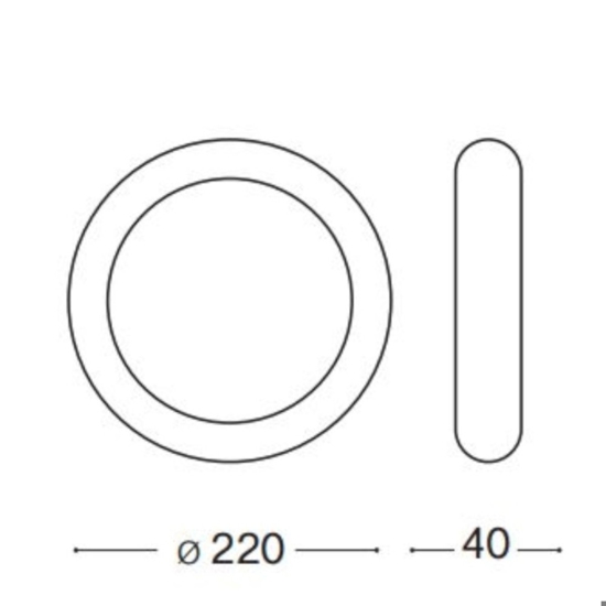 Universal pl d22 round 3000k plafoniera da cucina 18w bianca tonda ideal lux