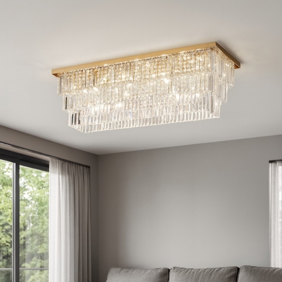 Martinez pl8 ideal lux plafoniera cristalli molati oro