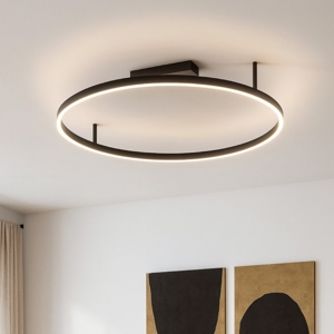 Ideal lux oracle slim pl d070 round plafoniera a led 3000k nera 70cm
