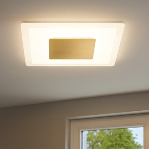 Aruba linealight plafoniera led quadrata vetro metallo oro led 40w 3000k