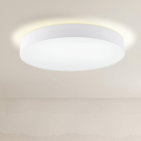 Plafoniera moderna tessuto bianco rotonda pasteri eglo