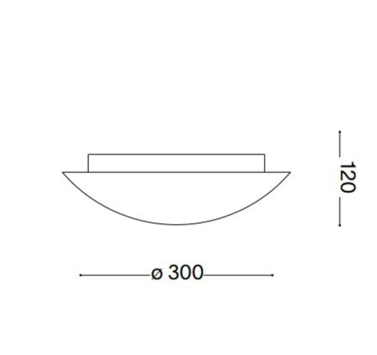 Ideal lux simply pl2 plafoniera moderna da cucina rotonda vetro bianco