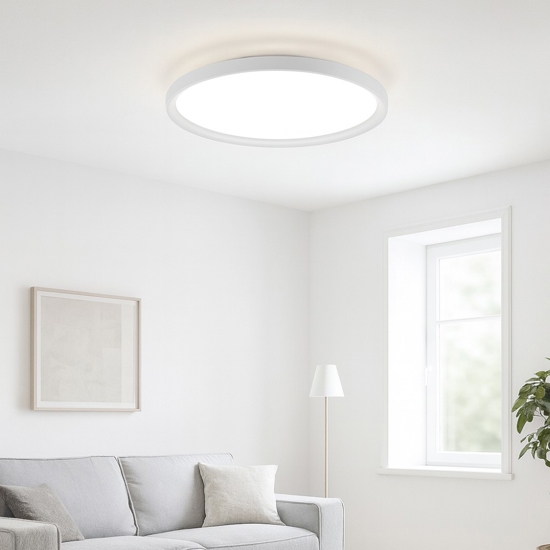 Vivida atena plafoniera da cucina rotonda bianca led 48w 3000k 4000k