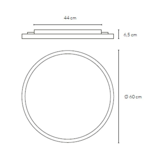 Plafoniera led 55w 3000k 4000k bianca rotonda 60cm vivida atena