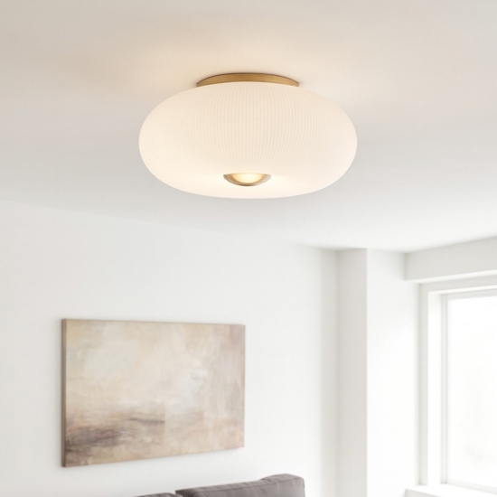Ideal lux arizona pl5 plafoniera per soggiorno moderno vetro decorato in rilievo