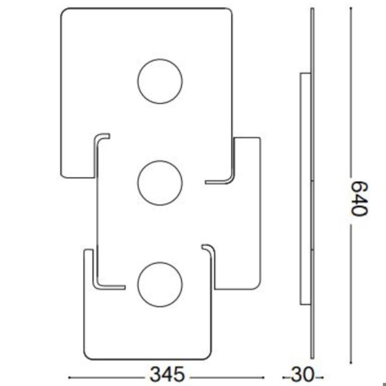 Totem pl3 ideal lux plafoniera moderna squadrata per cucina tre luci