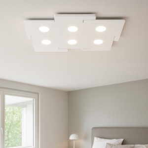 Ideal lux totem pl6 plafoniera bianca gx53 sei luci moderna sottile