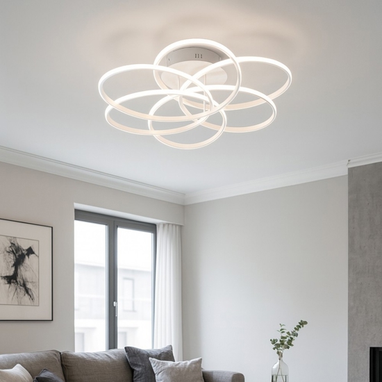 Karol pl d76 plafoniera da soffitto ideal lux led 99w 4000k per salotto moderno