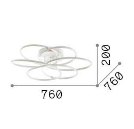 Karol pl d76 plafoniera da soffitto ideal lux led 99w 4000k per salotto moderno