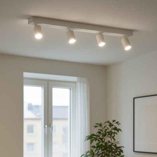 Ideal lux rudy bianco gu10 7w 3000k lampada da soffitto con 4 faretti led