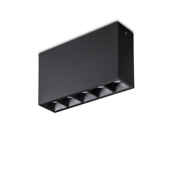 Ideal lux lika pl led 12w 3000k plafoniera con faretti nera