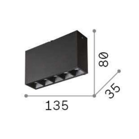 Ideal lux lika pl led 12w 3000k plafoniera con faretti nera