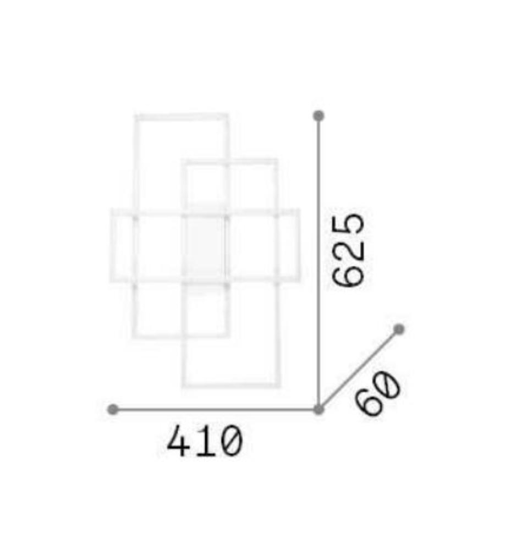 Frame pl rettangolo ideal lux plafoniera a led 31w 3000k moderna nera