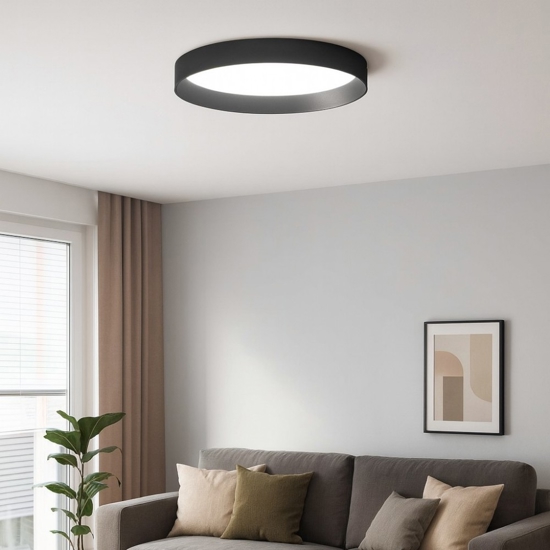 Plafoniera per cucina fly pl d35 ideal lux led 18w 3000k nera doppia luce