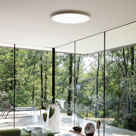 Fly slim ideal lux plafoniera led 3000k 18w bianca diametro 35cm