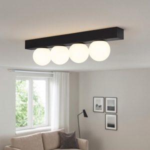 Ideal lux plafoniera led 12w 3000k ping pong pl4 nera per interno