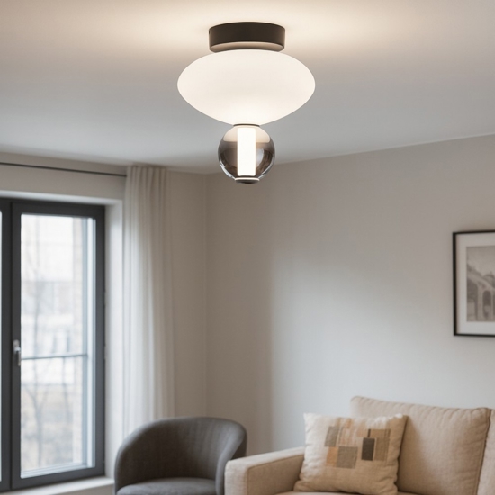 Ideal lux lumiere-2 pl plafoniera in vetro led 18w 3000k