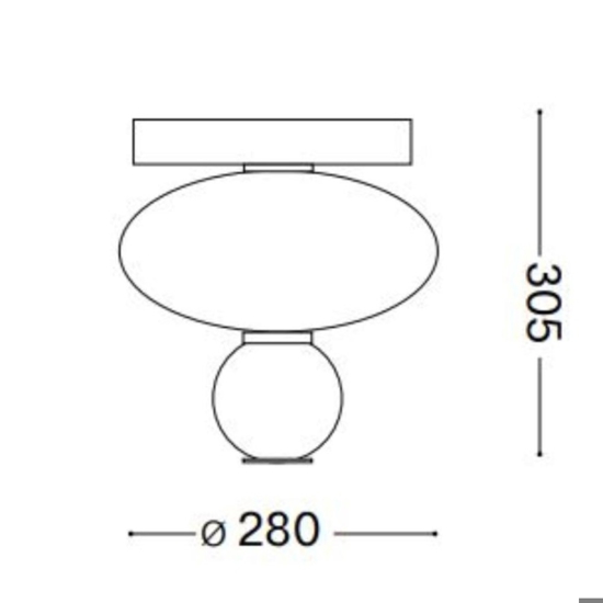 Ideal lux lumiere-2 pl plafoniera in vetro led 18w 3000k