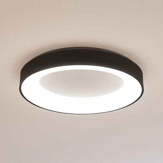 Plafoniera moderna nera vivida inner-r 60 led 50w 3000k 4000k dimmerabole