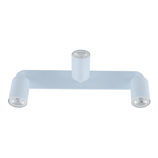 Plafoniera celeste con 3 faretti orientabili