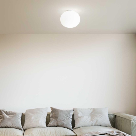 Ideal lux cotton pl1 d30 plafoniera tonta bianca per interni