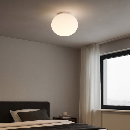 Ideal lux cotton pl1 d30 plafoniera tonta bianca per interni