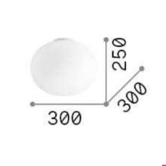 Ideal lux cotton pl1 d30 plafoniera tonta bianca per interni