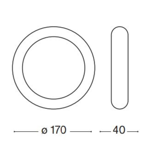 Universal pl d17 round 4000k ideal lux plafoniera da cucina bianca