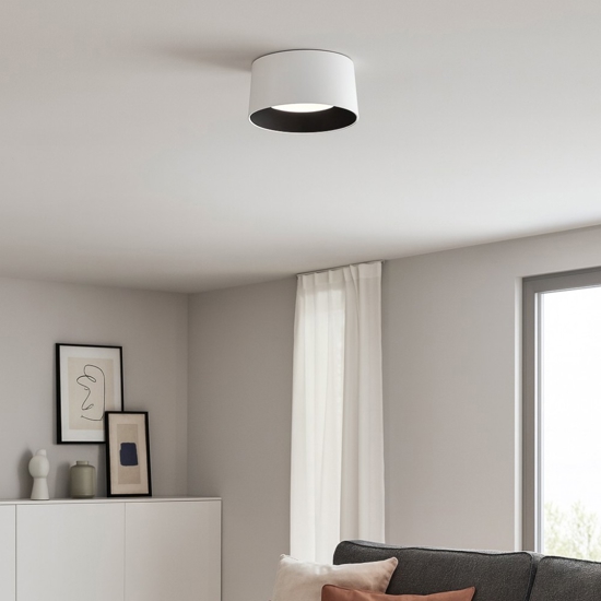 Plafoniera cono bianco nero per cucina moderna led 24w 3000k