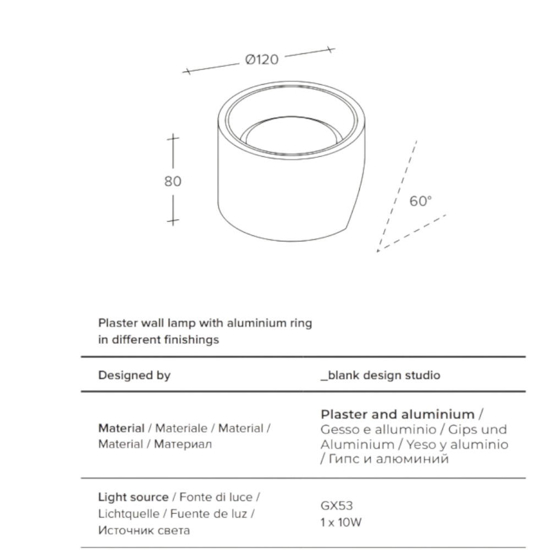 Sforzin plafoniera in gesso a soffitto rotondo nasso bronzo