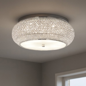 Pasha' pl10 plafoniera per camera da letto cristallo ideal lux 55cm