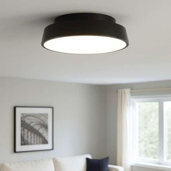 Plafoniera nera tonda led 3000k 4000k isyluce