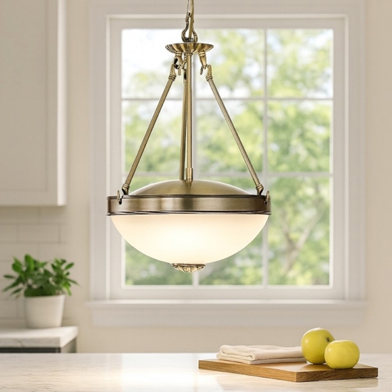 Savoy eglo lampadario da cucina classica paralume in vetro satinato