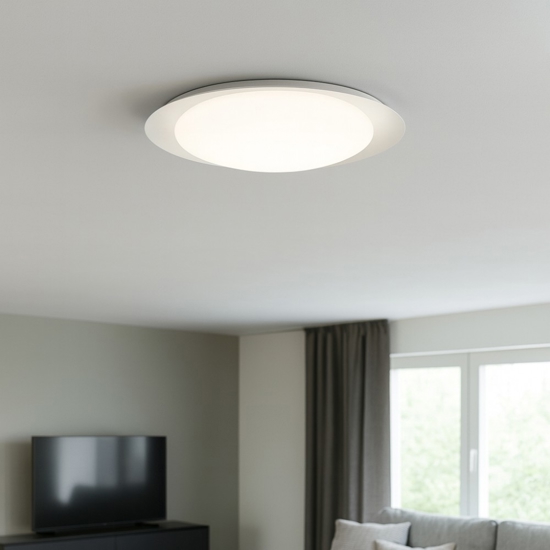 Plafoniera led 21w 3000k tonda bianca ip40 linea light crew