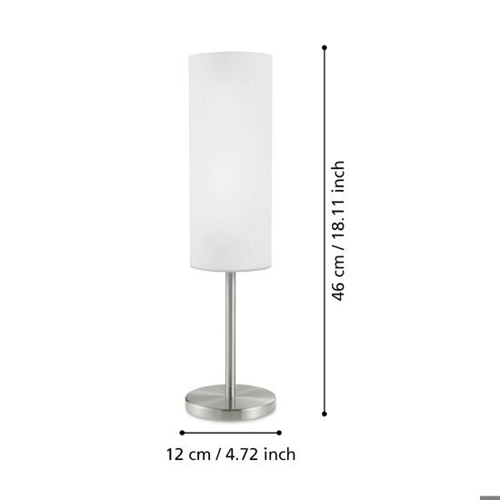 Troy 3 eglo lampada da tavolo bianca cilindrica in vetro satinato