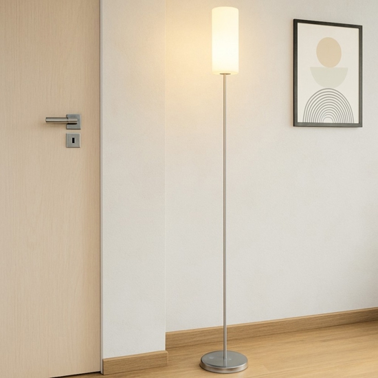 Troy 3 eglo piantana in vetro bianco moderna
