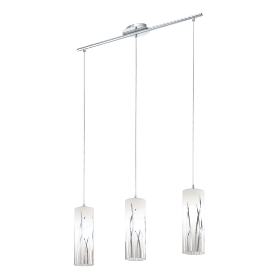 Rivato eglo lampadario da cucina in vetro decorato 3 luci