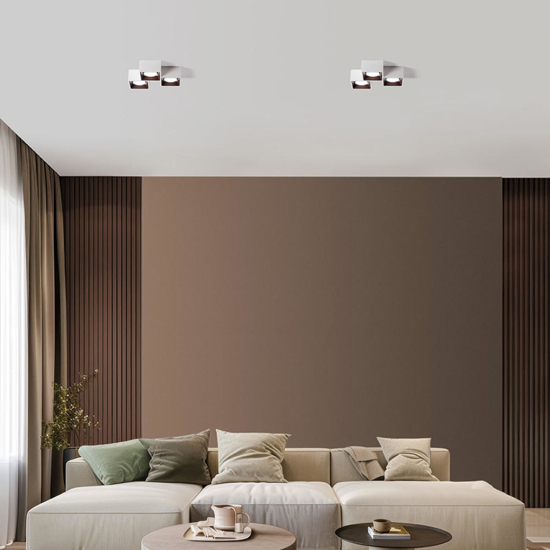 Sforzin nasso plafoniera quadrata in gesso dettagli bronzo 3 luci